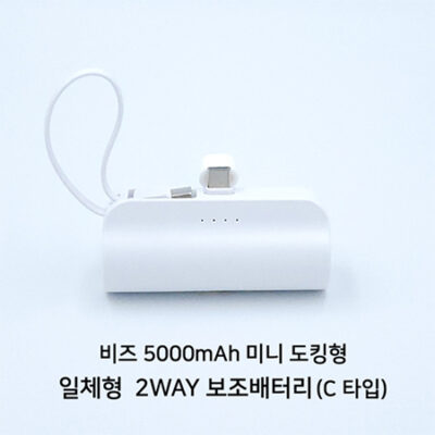 비즈 도킹형 5000mAh 일체형 미니 보조밧데리 C타입 대표이미지