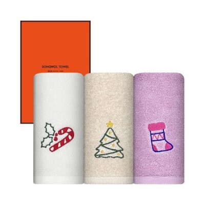 송월타올 크리스마스 타올 오너먼트 C 1매 세트 수건답례품 제작 대표이미지
