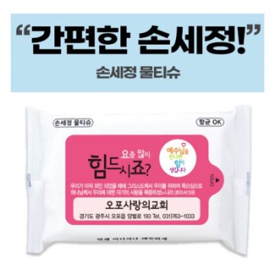 전도용 손세정 화이트 물티슈 제작 10매 대표이미지