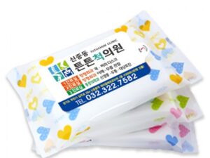 하트광고 3종 물티슈 15매 홍보물품 제작 대표이미지