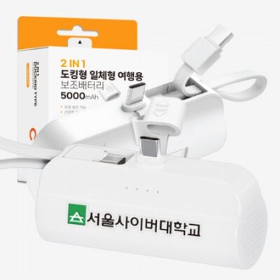 NEW 루야스 2in1 도킹형 보조배터리제작 일체형 여행용 미니 소형 5000mAh 대표이미지
