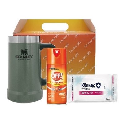 가족안심 3종세트 스탠리 텀블러 빅머그컵709ml한국존슨 모기기피제크리넥스 안심물티슈 판촉물제작 대표이미지