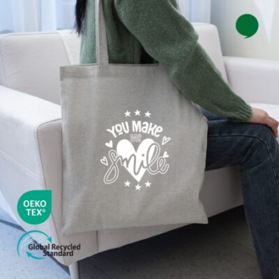 리유저블백 제작 오코텍스 리사이클 그레이컬러 라이트 에코백판촉물 38x42cm 대표이미지