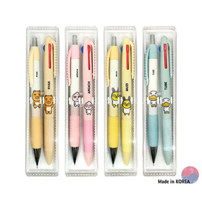 볼펜 각인 카카오프렌즈 샤프3색볼펜 세트 2P 제작 대표이미지