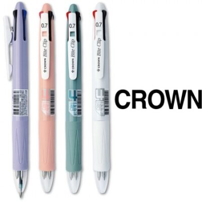 볼펜제작 크라운 바이트클립4색 학원판촉물 대표이미지