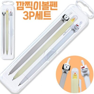 볼펜판촉물 깜찍이볼펜3P세트 제작 대표이미지