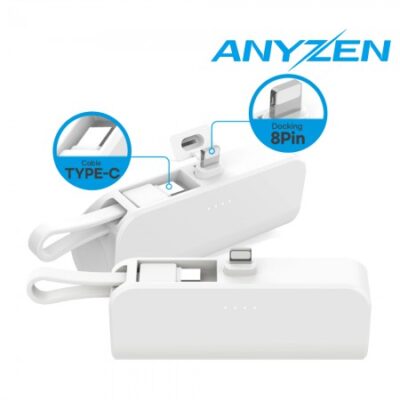 애니젠 가볍고 편리한 도킹형 보조배터리 주문제작 8핀 C타입 스트랩 대표이미지