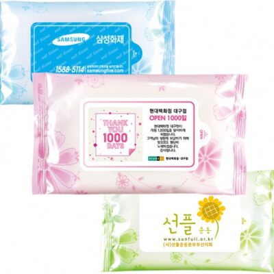 코스모스 블루핑크그린 10매 물티슈제작 대표이미지