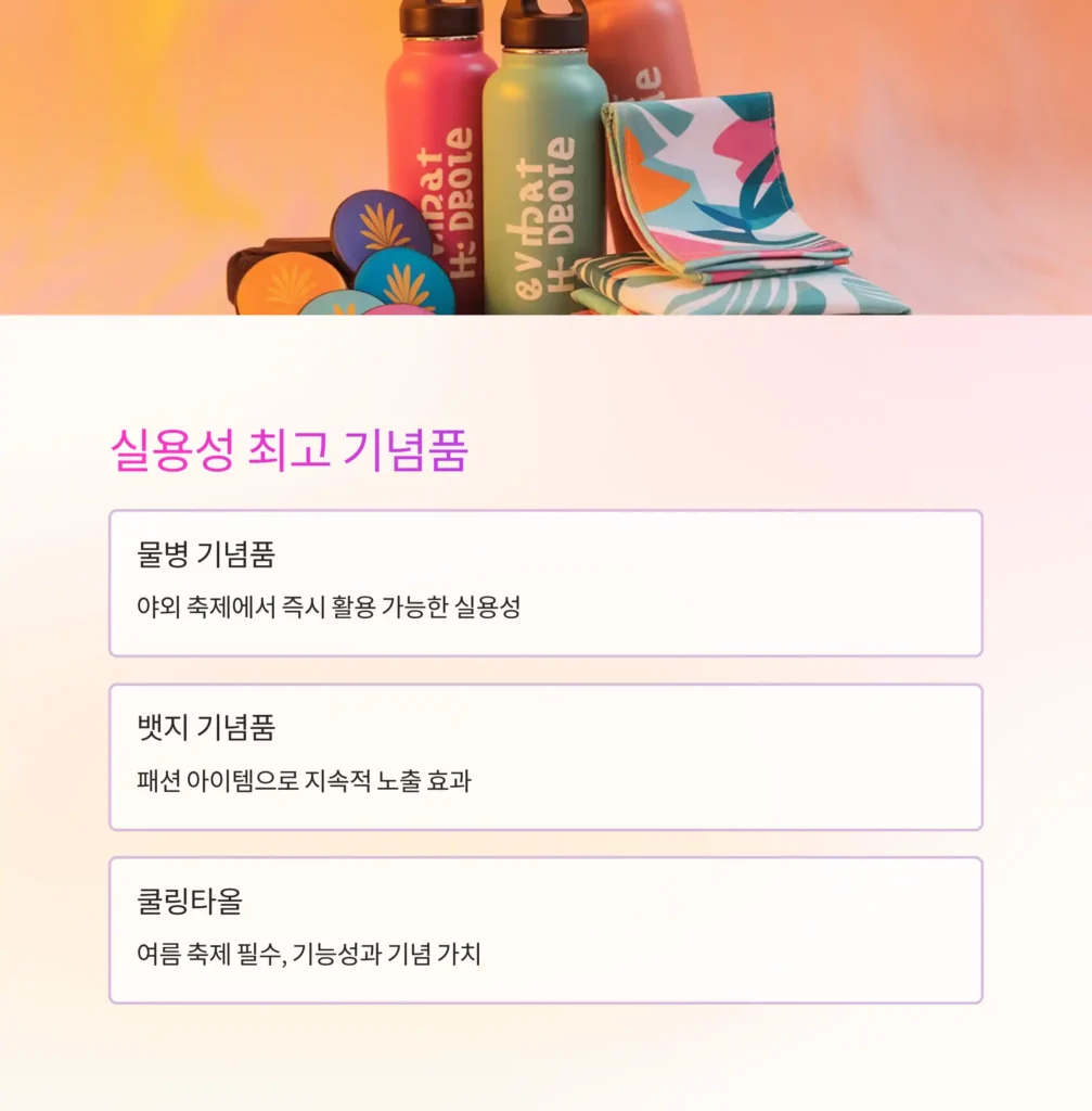 축제 기념품 제작 실용성 기념품