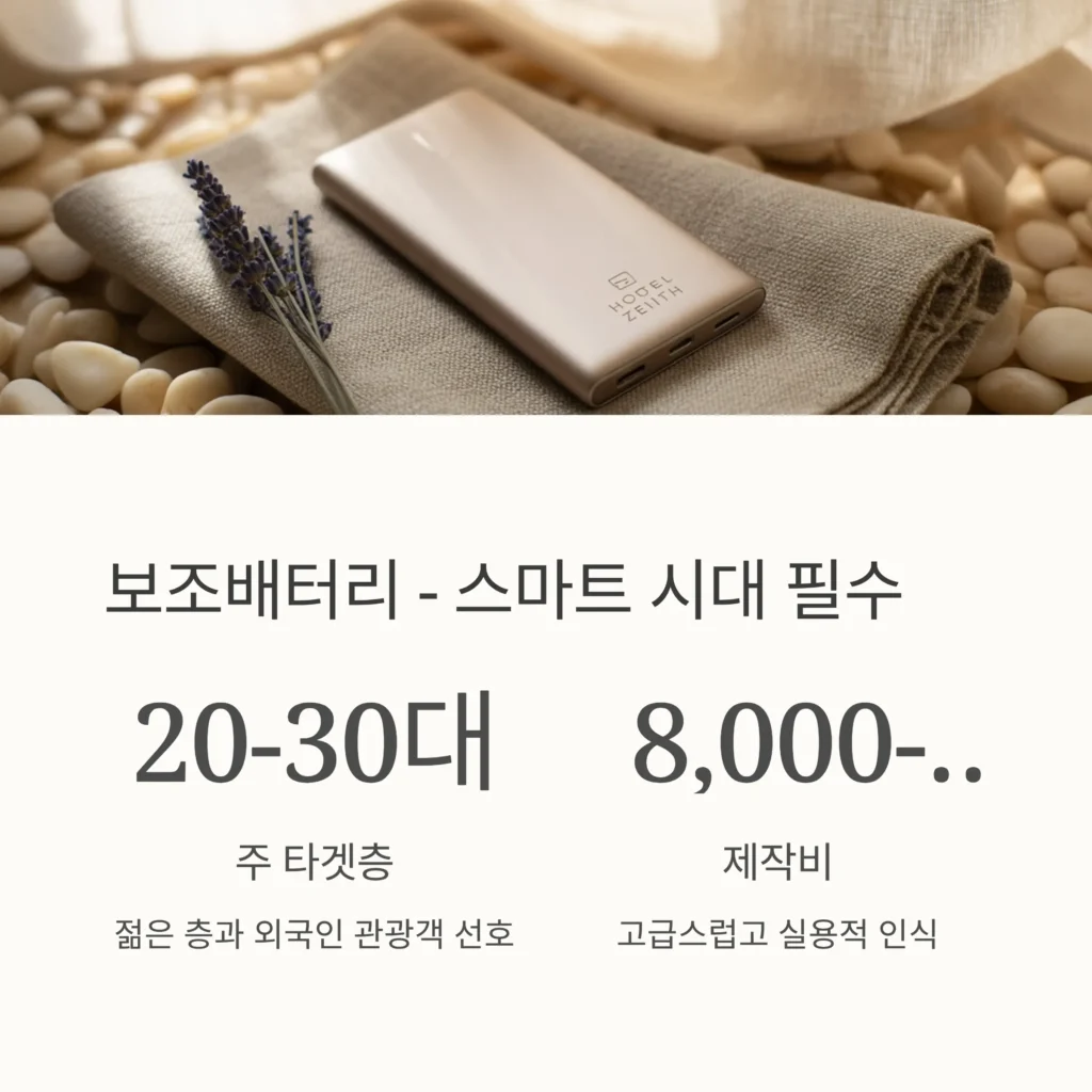 호텔 기념품 제작 보조배터리