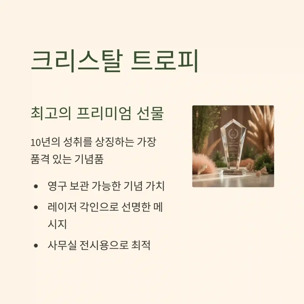 10주년 기념품 제작 트로피