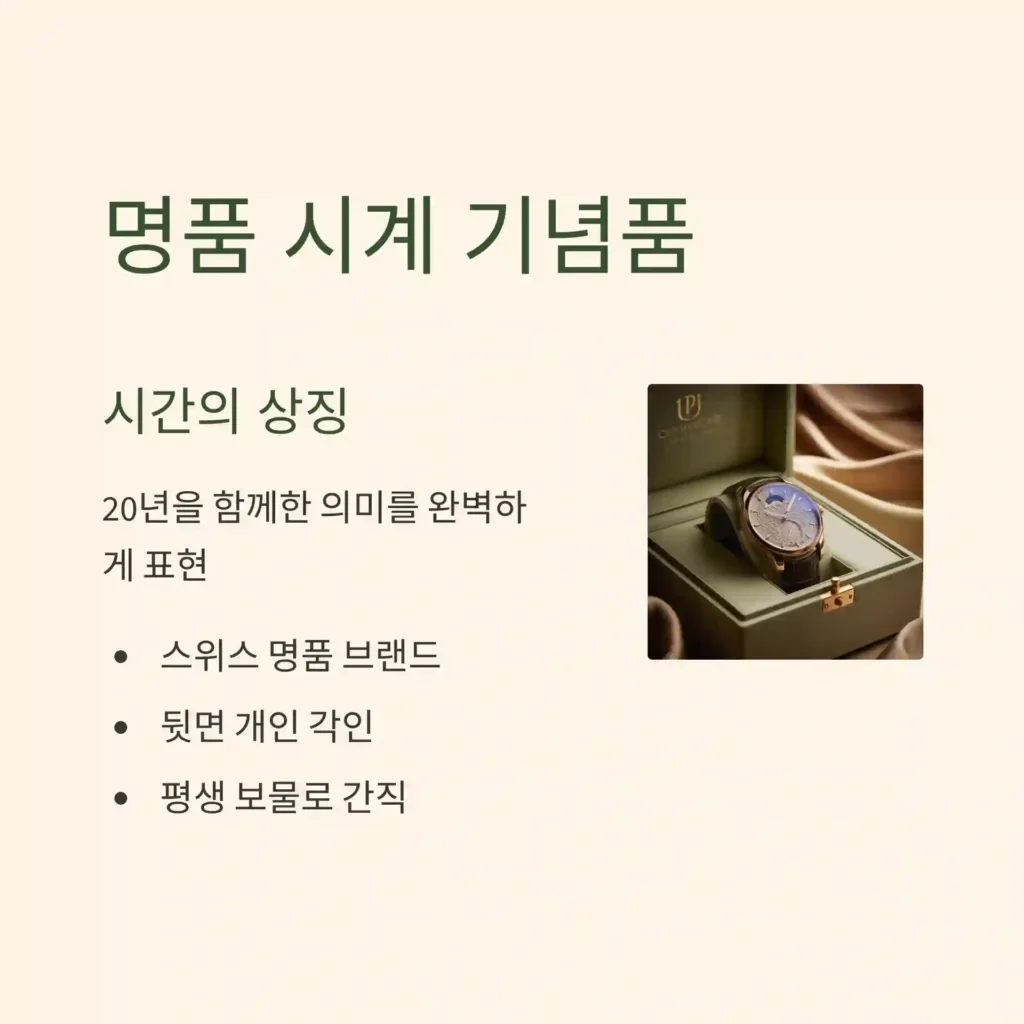 20주년 기념품 제작 시계
