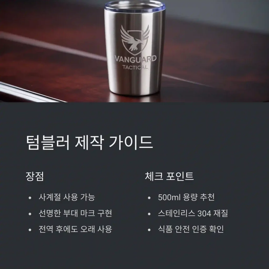 군부대 기념품 제작 텀블러
