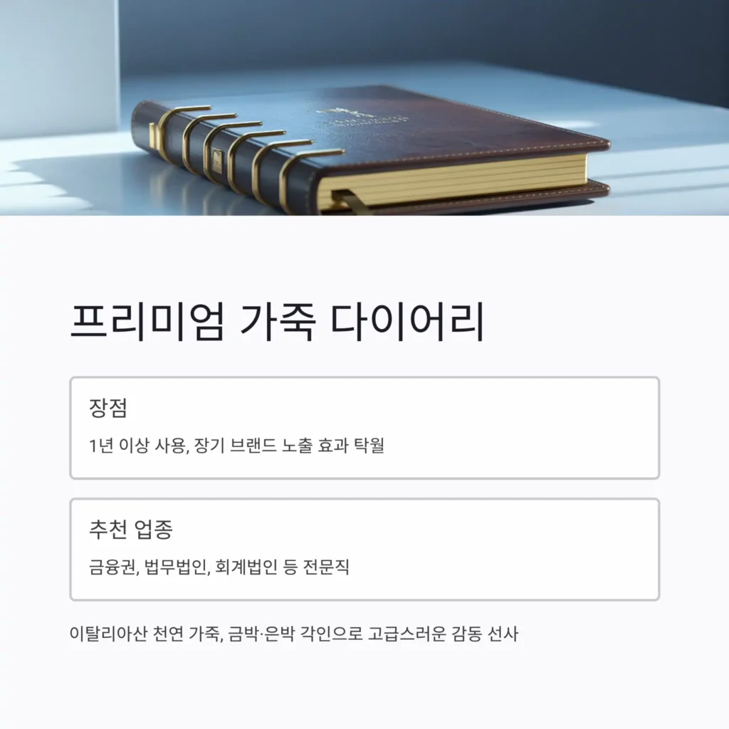 고급 홍보물 제작 다이어리
