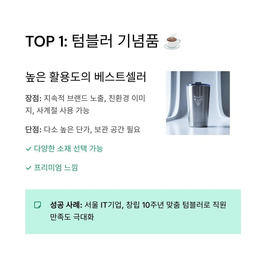 맞춤 기념품 제작 텀블러