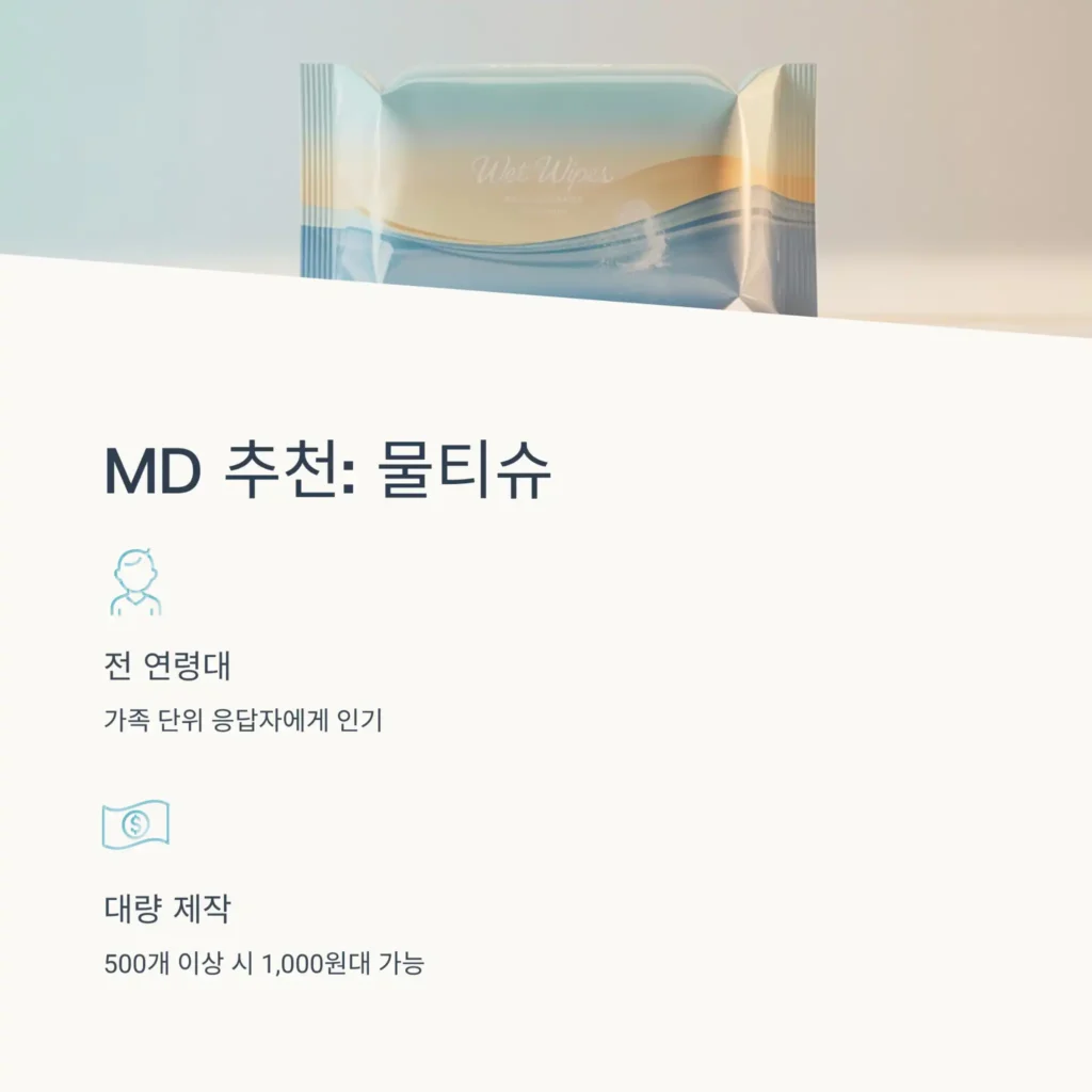 설문조사 기념품 제작 물티슈