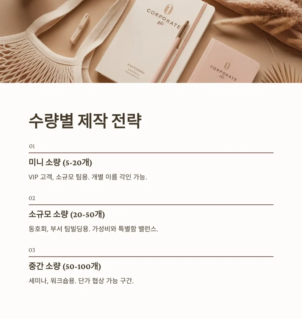 소량 기념품 제작 수량별 전략