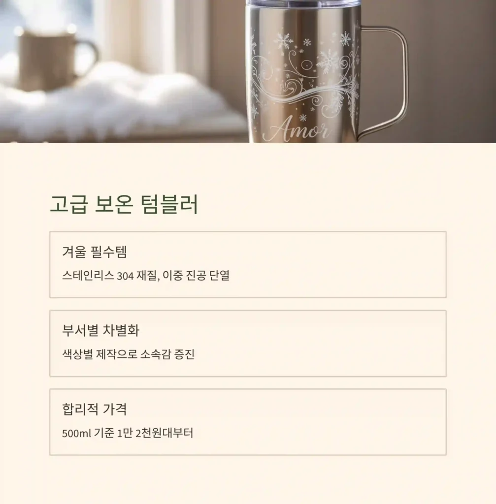 송년회 기념품 제작 텀블러