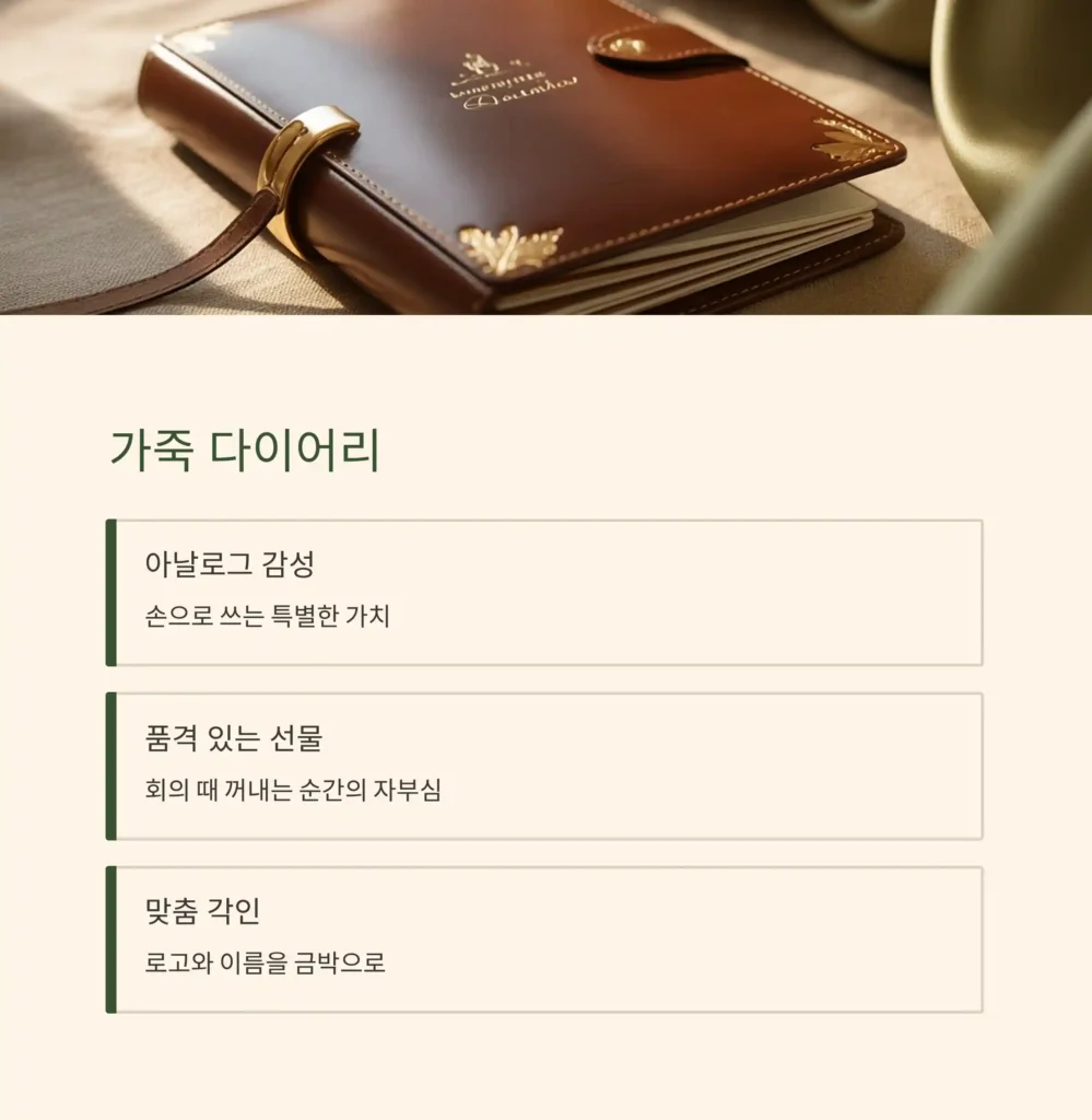 승진 기념품 제작 가죽다이어리