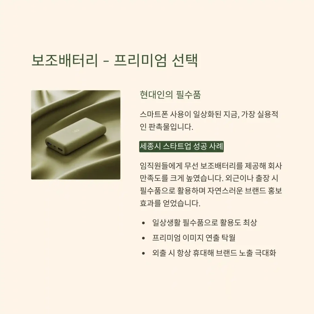 창업 기념품 제작  보조배터리