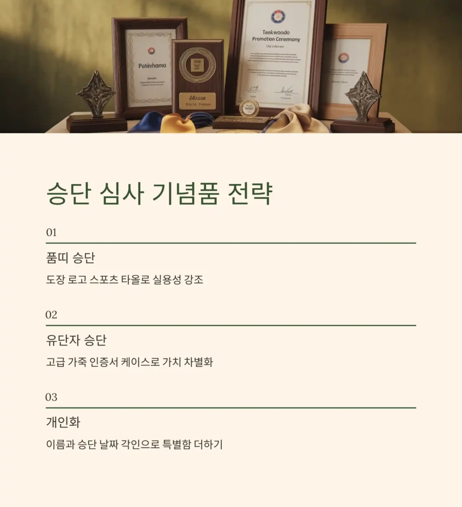 태권도 기념품 제작 승단 심사