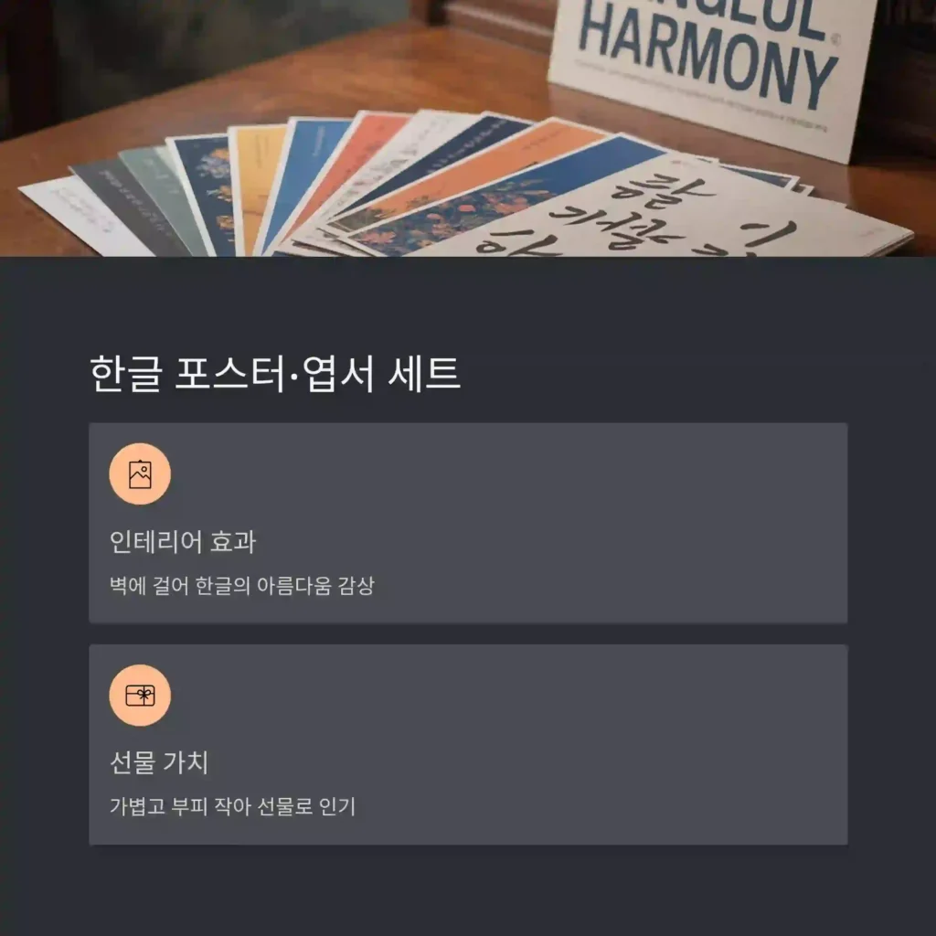 한글 기념품 제작 포스터