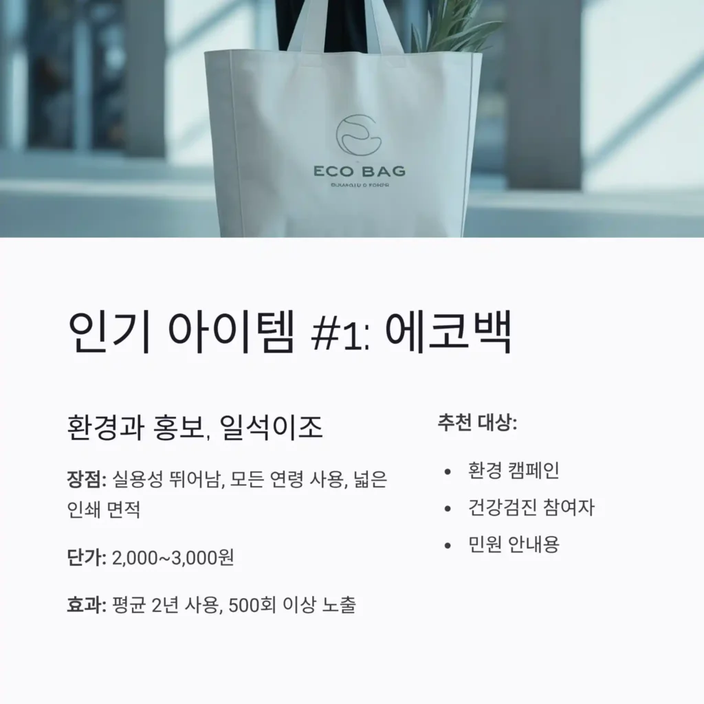 공공기관 홍보물 제작 에코백