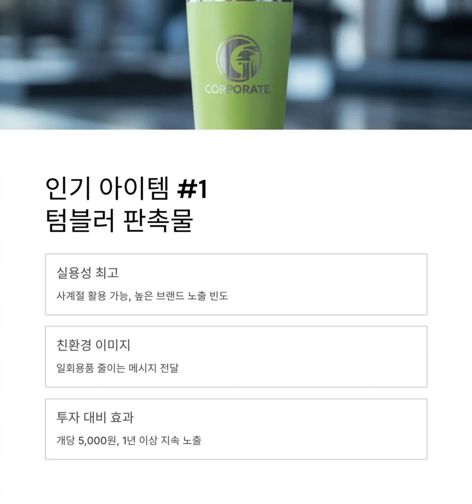 대량 홍보물 제작 텀블러