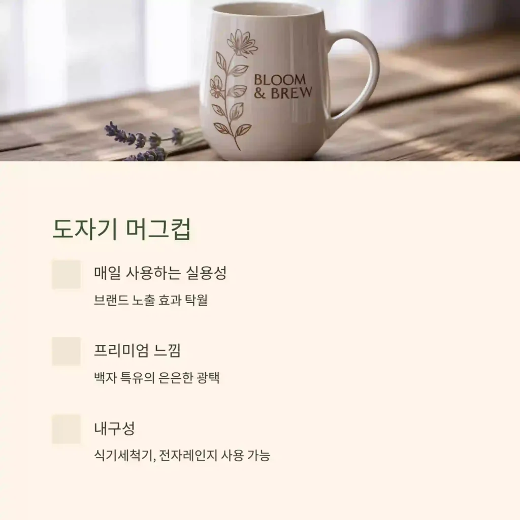 도자기 기념품 제작 머그컵