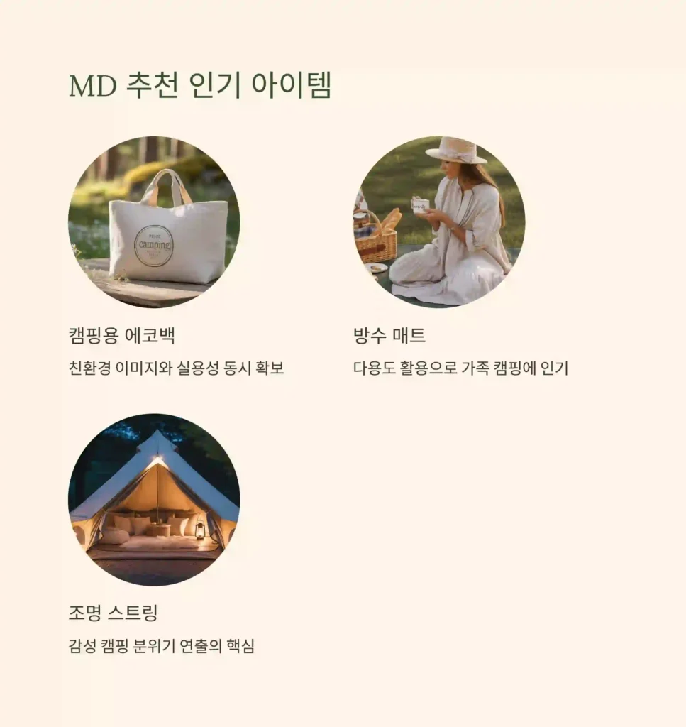 캠핑 기념품 제작 MD추천